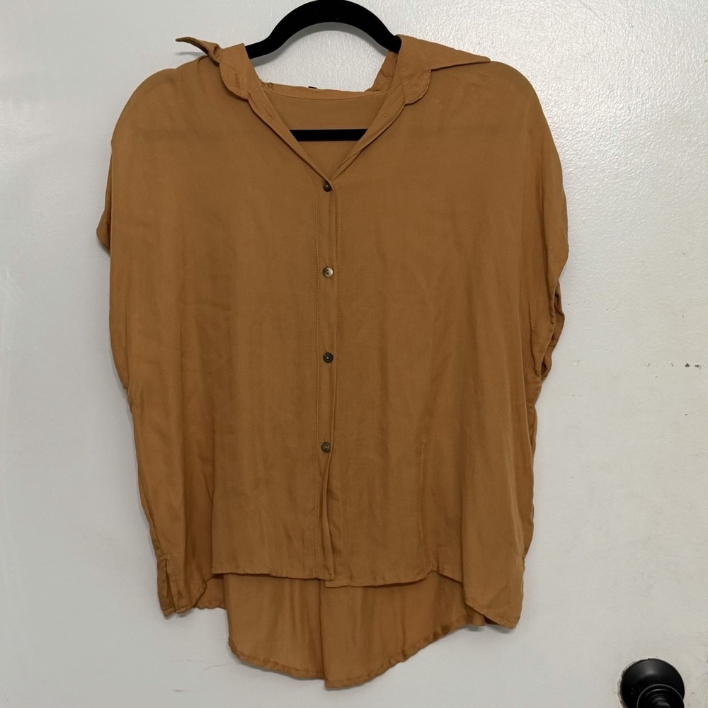 Indah Festival Luxe Boho Chic Resortwear Bamboo Dolman Sleeve Small Summer Shirt